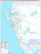 North Port-Sarasota-Bradenton Metro Area Wall Map Premium Style